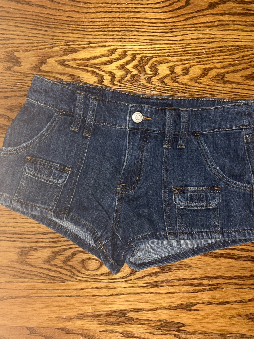Aeropostale Dark Blue Denim Low-Rise Short Shorts